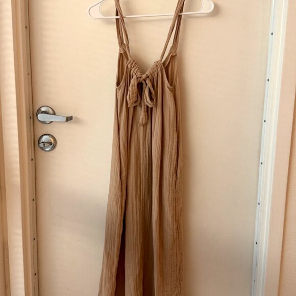 Old Navy Linen Maxi Skirt Womens XS Khaki Beige Drawstring Waist New - Picture 2 of 11